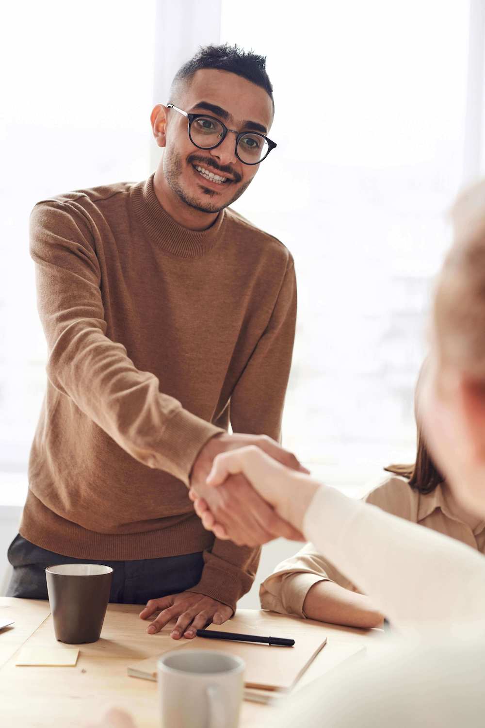 Guy shaking hands